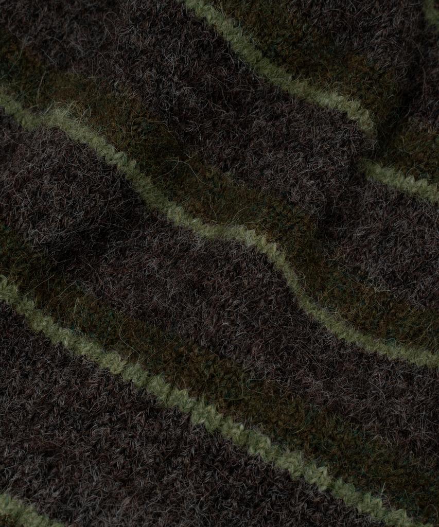 THE COLDEST MOMENT Tcm Mohair Stripe Beanie (Khaki)