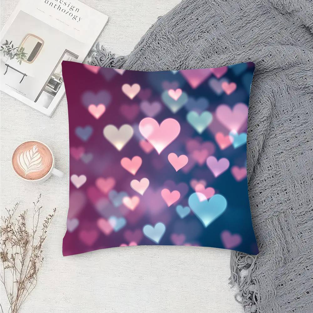 Valentines Day Love Heart Pillow Case Sofa Cushion Cover Room Home Decoration