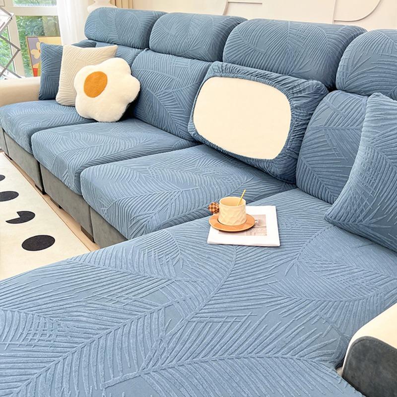 New Waterproof Fabric Sofa Cover Jacquard Solid Sofa Cushion Seat Case Stretch L-Shaped Cover Living Room Furniture Protector
