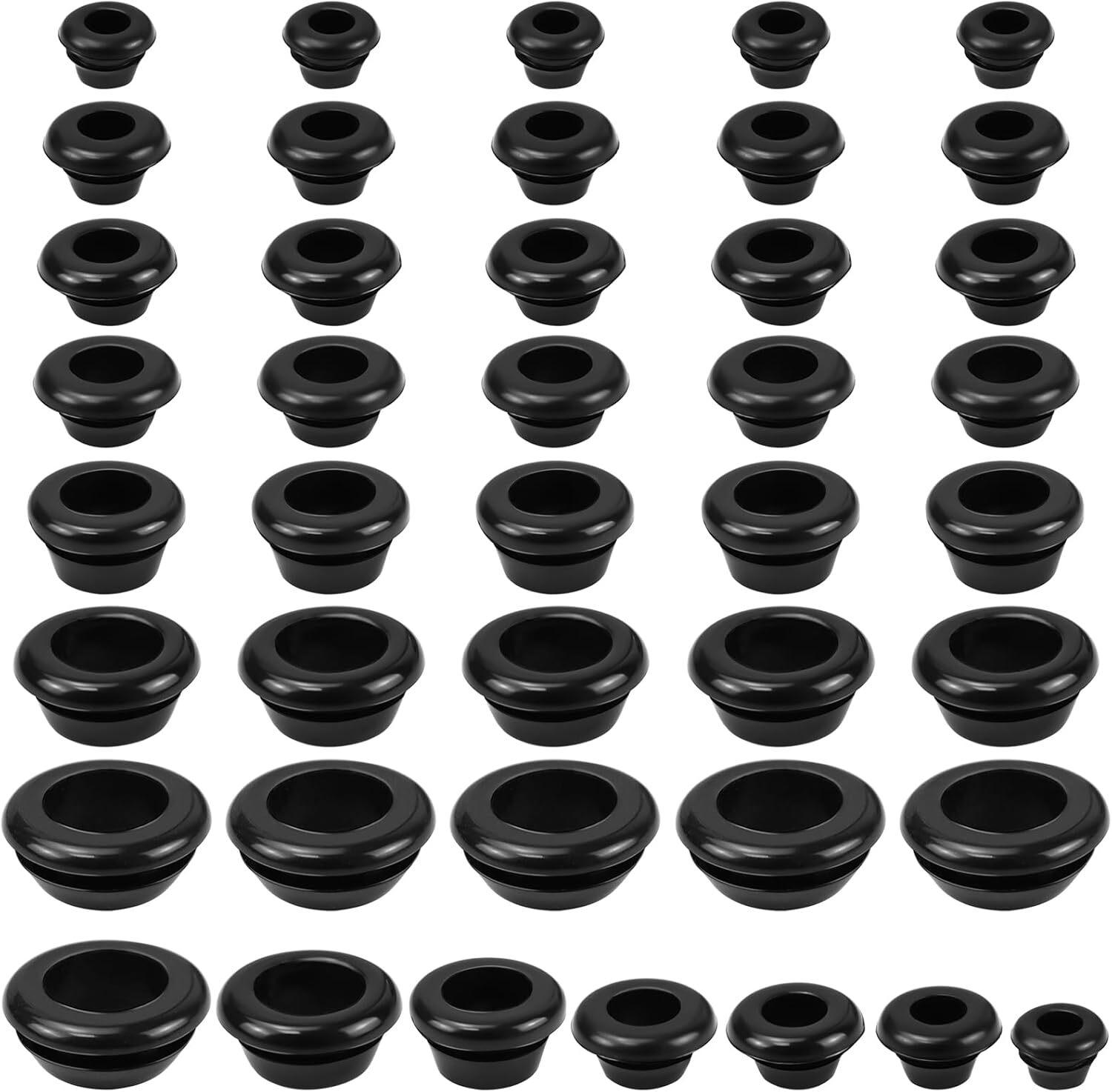

70Pcs Silicone Rubber Grommet Kit Cable Wire Hole Grommets for Automotive Wiring Electrical Panels Dust Proof Moisture Resistant