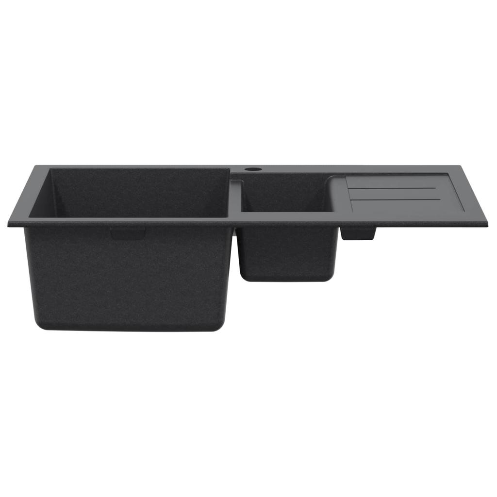 Kitchen Sink with Double Bowl Granite 80 X 50 X 30.5 Cm Graphite