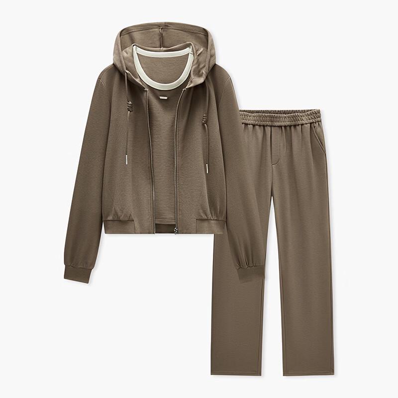 EICHITOO Women's Knitted Spring Short Hooded Three-Piece Set