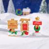 6 Stück Harz Weihnachtsstraßenschilder Miniaturlandschaft DIY Basteldekorationen Feiertagsdorf Szene Ornamente Kreative Mini-Szenen Gestaltungszubehör