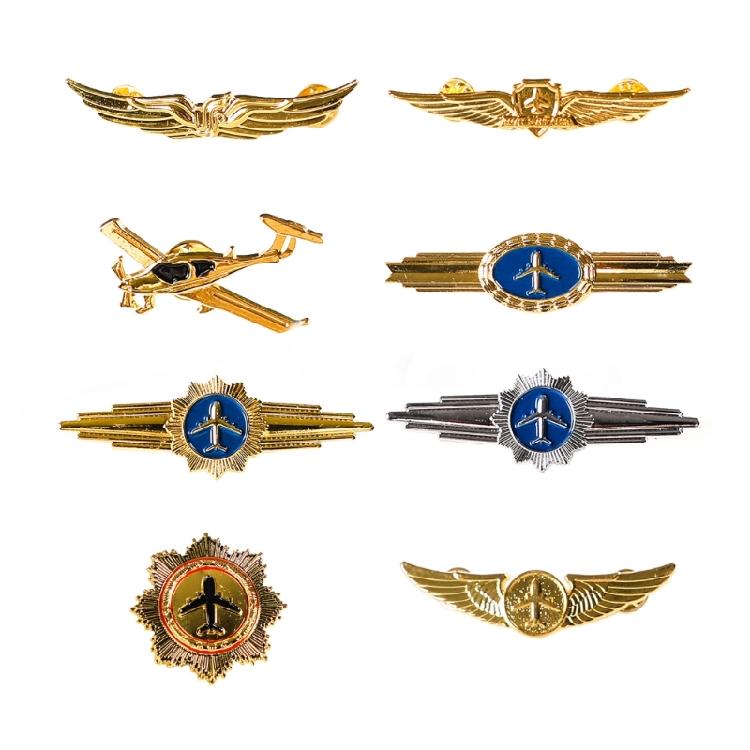 Pilot Badge Aviation Wing Badge Captain Chest Badge Metal Airlines Lapel Pin Airman Wing Pin