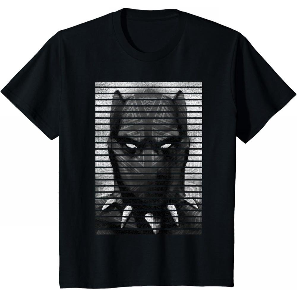

Black Panther Marvel TShirt Striped Gradient Unisex Short Sleeve Soft Cotton Slim Fit Crew Neck Modern Top for Him Her Unisex M