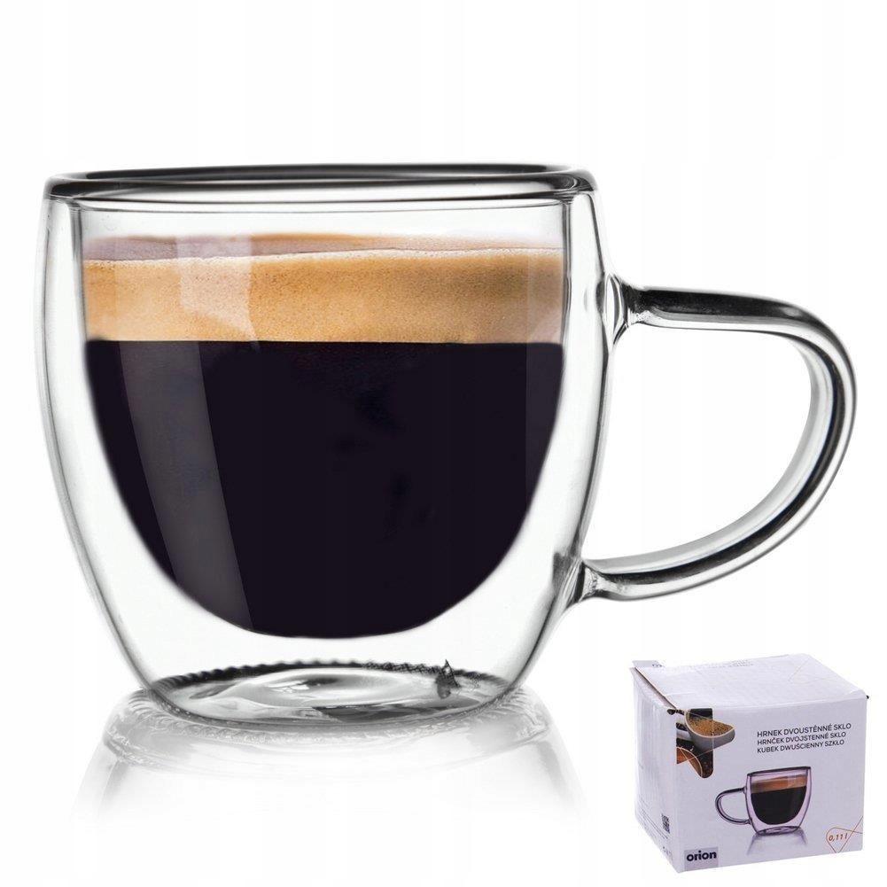 Thermal Glass Double-Walled Mug For Coffee Latte Tea 100 Ml