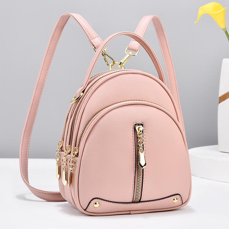 Malá taška Módní korejská verze Trendy Malý batoh Simple Atmosphere Jedno rameno Crossbody Malá kulatá taška Dvojité rameno Dámská taška