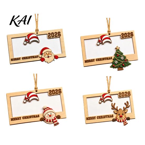 Creative Wooden Cash Ornament Christmas Money Holders for Cash, Holiday Gift Tree Hanging Decoration Holder Ornaments Xmas Tree, Home Party Supplies