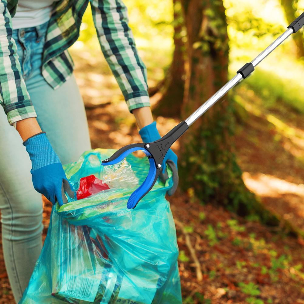 2Pcs Grabber Reacher Tool Litter Picker 90° Rotating Head Garden Gripper Lightweight Trash Grabber for Hard-to-Reach Areas