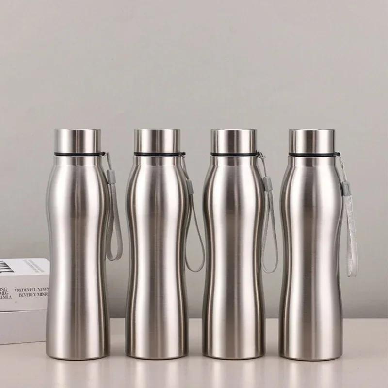 Sticlă de apă sport în aer liber, călătorii, portabil, cu un singur strat, ceainic, camping, sport, sală de sport, balon metalic, vase, îngroșat, cană de apă