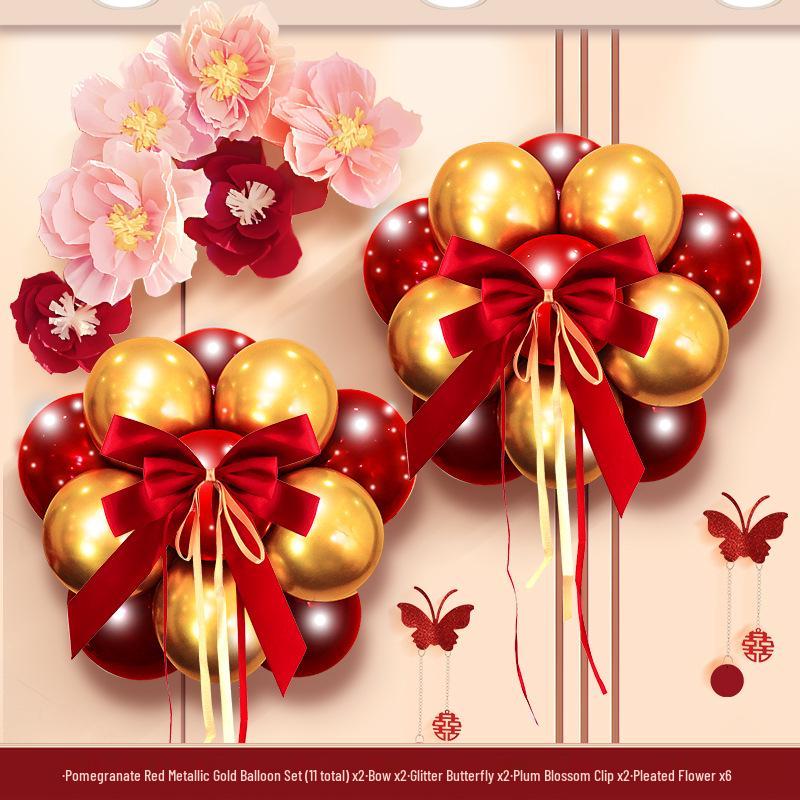 Romantic Wedding Balloon & Wall Sticker Set for Bridal Chamber and Engagement Décor