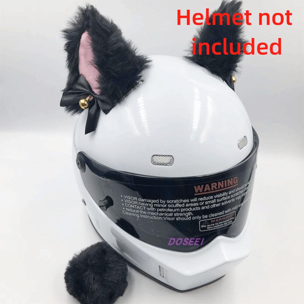 Cute Self-adhesive Motorcycle Helmet Decor Cosplay Personality Plush Cat Ears Soft Smooth Motocross Accessories