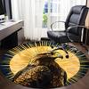 1pc Eagle Emblem Chair Carpet for Office, Round Non Slip Durable Large Size Office Carpet, Suitable for Office
