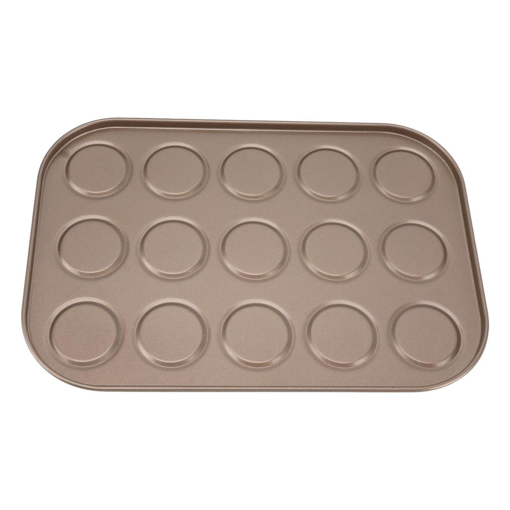 Muffin Top Pan Macaron Bakeware Pan Muffin Tray Baking Mold Carbon Steel Bakeware for Oven Baking Gold