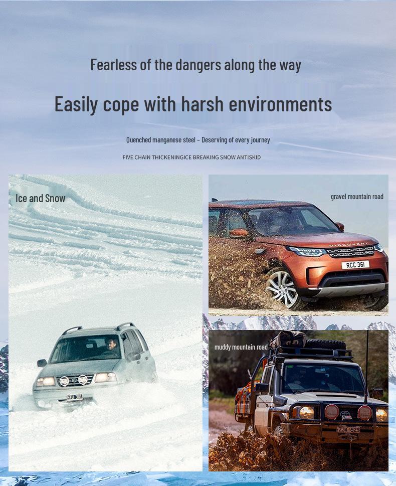 Compatible Snow Chains for GAC Trumpchi Models: GS4, GS5, GS7, GS8, GA3, GA5, GM6, GM8 Car Tires.