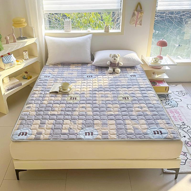 Breathable Mattress,Soft Cushion with Elastic Straps,Dormitory Tatami,Quilted Cotton Bed Sheet,Bedroom Mattress,Protective Pad,Anti Slip Bed Pad