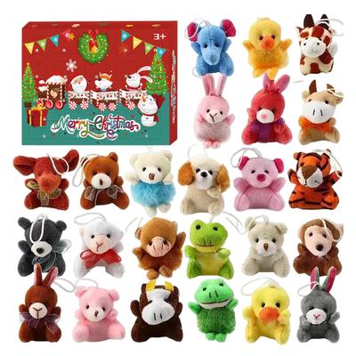 Weihnachts-Adventskalender 24 Stück Niedliche Stofftiere Adventskalender Plüschtiere Weihnachtsdeko für Mädchen Jungen