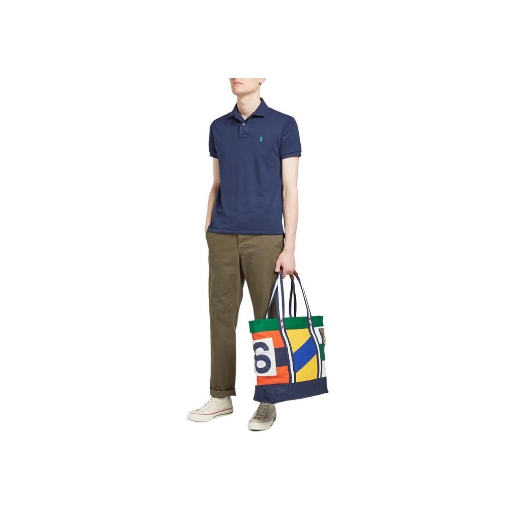 Polo Ralph Lauren Solid Color Small Pony Embroidered Slim Fit Short Sleeve Polo Shirt Men Tops Navy-Blue 710751221-001