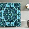 Blue Mandala Shower Curtain Decorative Fabric Shower Curtains For Bathrooms Waterproof Privacy Window Panels Set With Rings (180