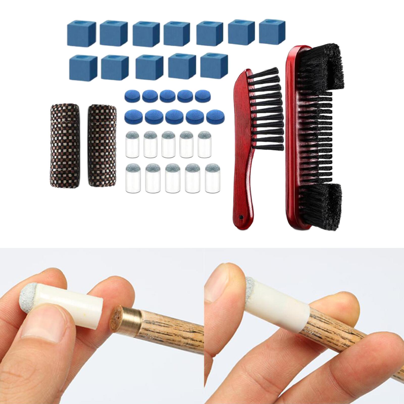 Billiards Pool Table Brush 2 Cue Shaft Cleaner Cloth Lightweight Cue Chalk Portable Table Billiards Accessories Cleaning Tool красный