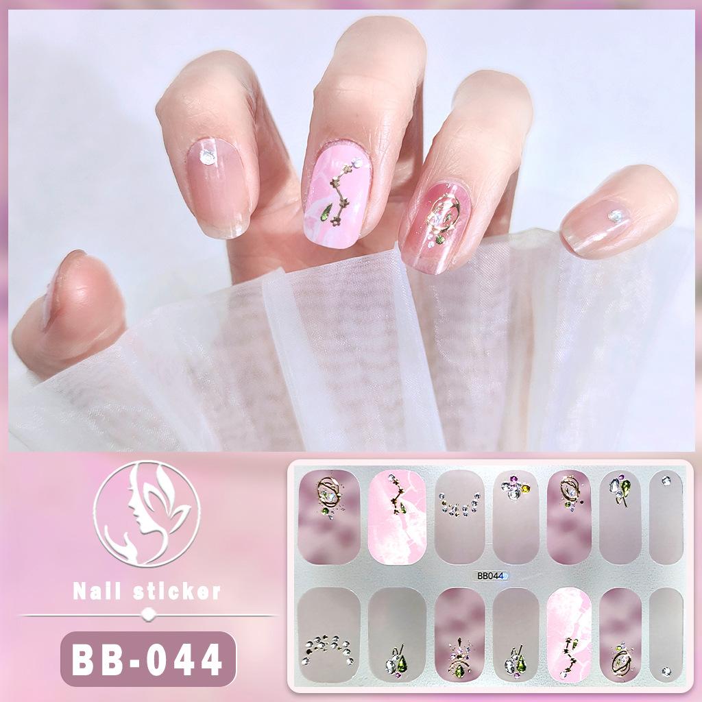 BB 5D No-Bake Gel Nail Sticker Light Therapy Nail Film Nail Sticker Full 3D Hot Gold Wearing Nail Sticker
