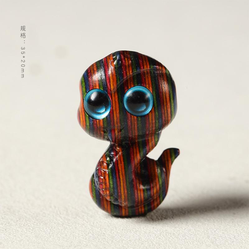

Miniature Wooden Snake Pendant Figurine Ornament 1.37 Cute Zodiac Snake Creative DIY KeyChain Pendant Decoration Holiday gifts