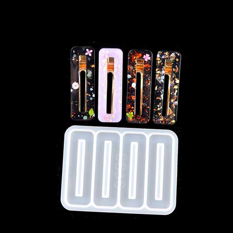Barrettes Silicone Molds Geometric Hair Clips Epoxy Resin Mold For Diy Hairpin Crafts Jewelry Making Crafting Mold Accessorires