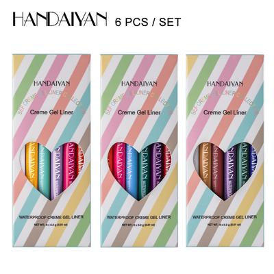 Set di 6 eyeliner liquidi colorati opachi, resistenti all'acqua e al sudore