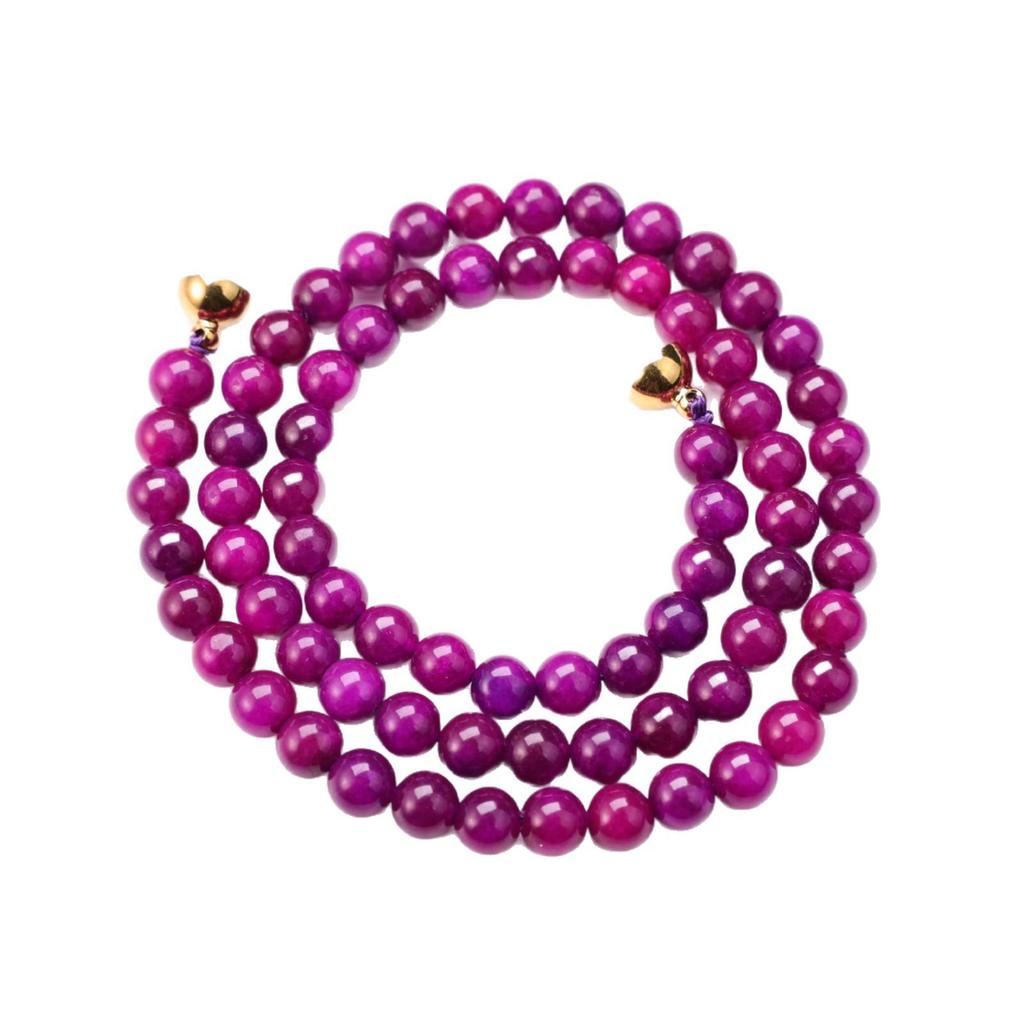 Royal Purple Sugilite Sodalite Clavicle Necklace with Magnetic Clasp - Light Luxury Women's Jewelry