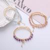 Natural Freshwater Pearl Double Ring Bracelet Women'S Strawberry Crystal Bracelet. Bangles Women Fashion Jewelry Accessories Gift