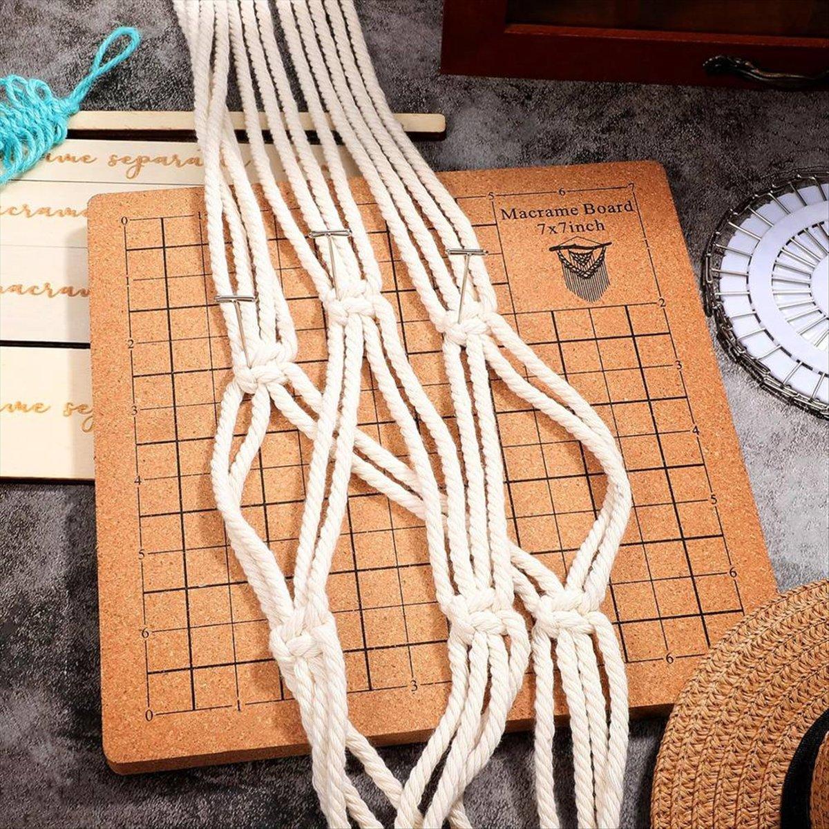 

2025+ Macrame Board and Metal Adjustable Holder with T Pins Clips and Rulers Macrame Supplies Double Sided Grids Project Board China Mainland