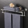 SUS 304 Stainless Steel Towel Rack Practical Double Bars Towel Shelf Household Bathroom Wall Mount Holder