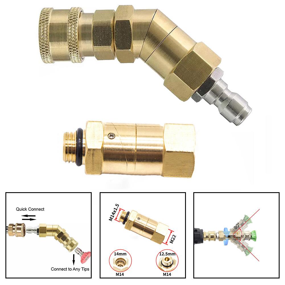 Easy Connection Pressure Washer Coupler High Pressure Coupler 360-degree Rotation Brass Construction Flexible Adjustment