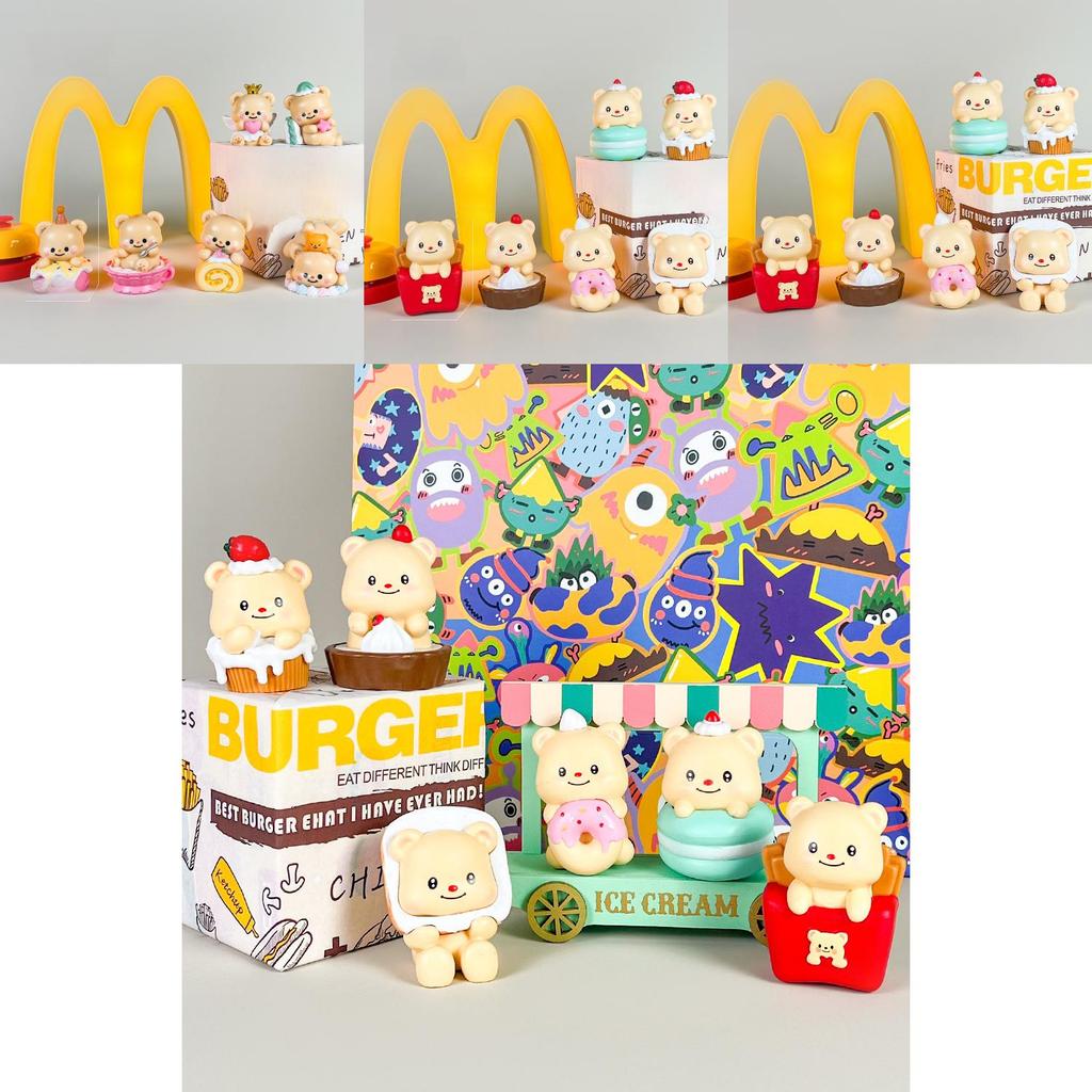Butter Bear Cute Handicraft Pvc Figurine With Blind Box Packaging For Home Decor