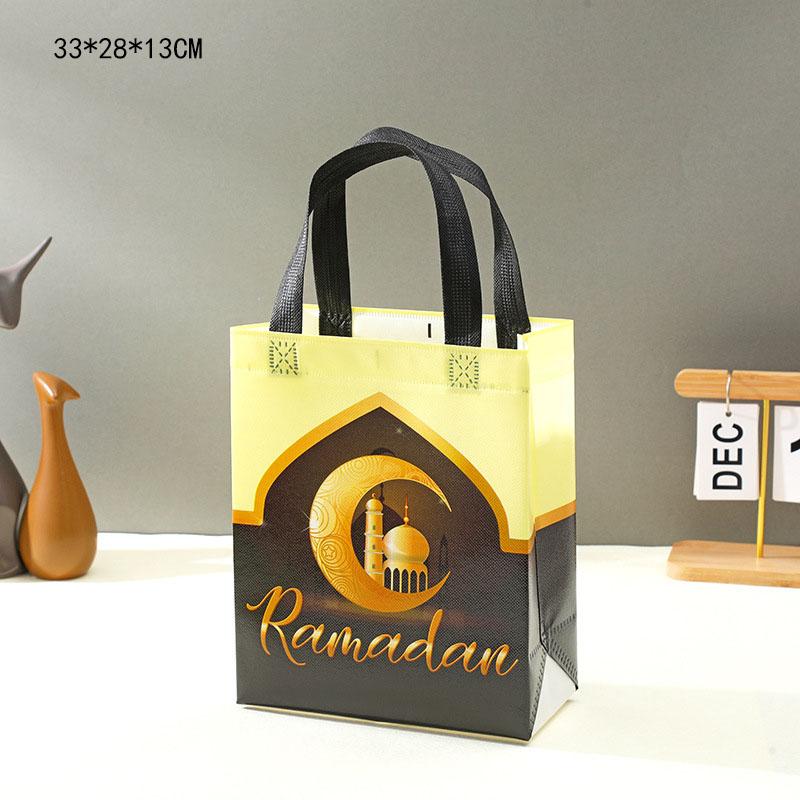 Storage Gift Decoration Suppily 20*25*10cm Stobag Ramadan Laminated Non Woven Bag Moon Castle Non-Woven Gift Bag For Festival