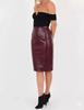 Handmade Leather Women's Skirt Maroon Lambskin Stylish Knee Length Skirts