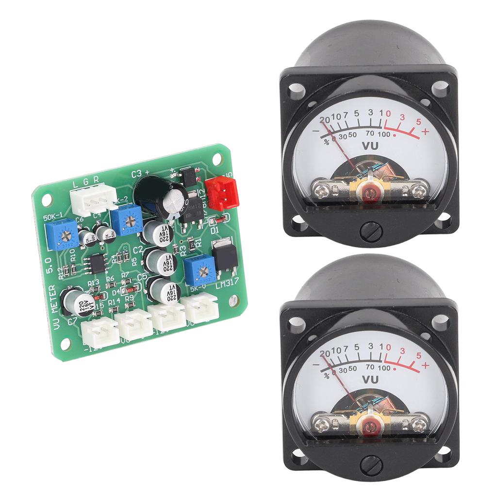 2 buc Panou VU Meter Lumină de fundal caldă Nivel audio de înregistrare Amplificator Placă driver cu cablu