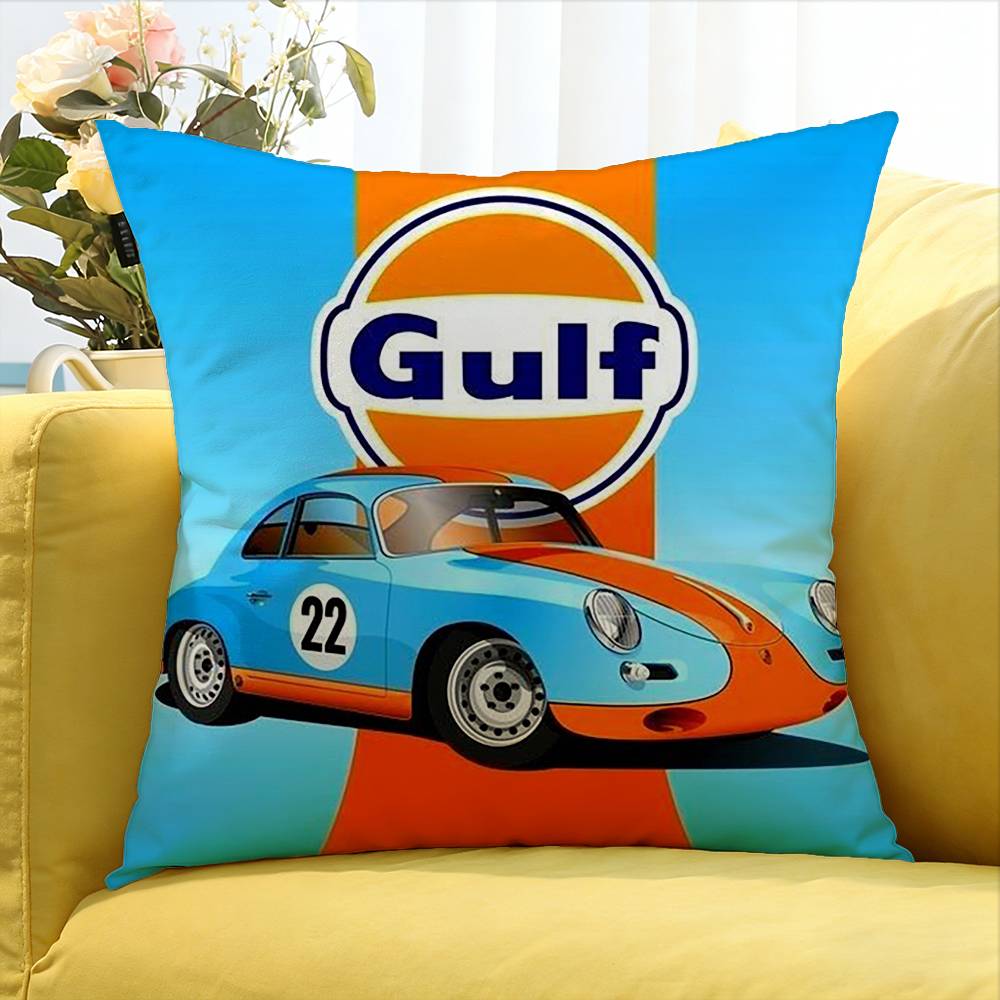 Gulf Car Logo Various Sizes Square Pillow Case For Car Home Bedchamber Decor
