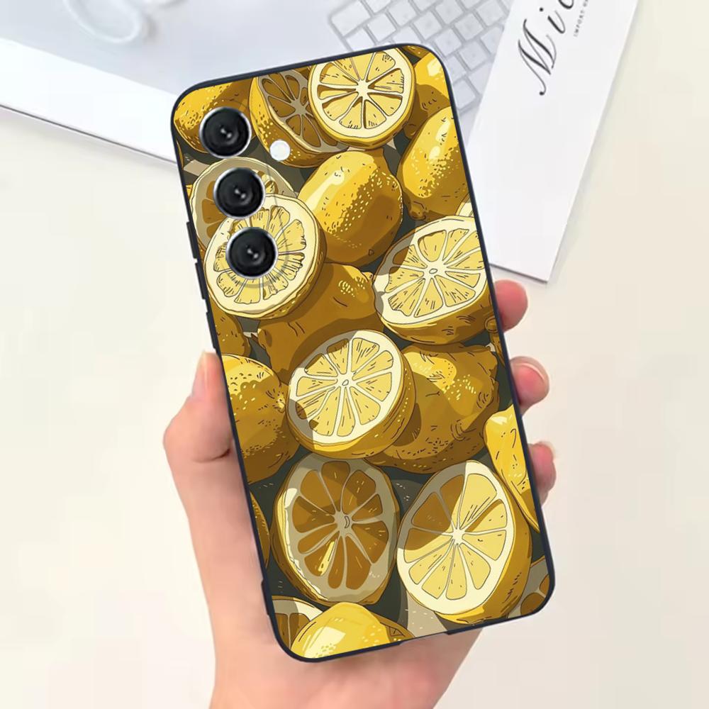 Fruit Lemon Painting  Phone Case For Samsung Galaxy A13,A21s,A22,A31,A32,A52,A53,A71,A80,Soft Black Shell