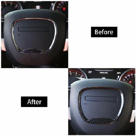 Car Steering Wheel Trim Sticker for Dodge Challenger 15+/Durango 14+/Charger 15+