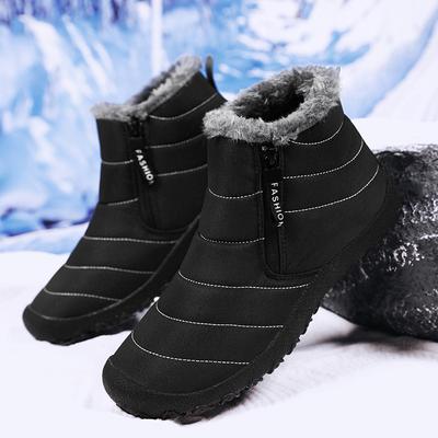 Bottes d'hiver Homme 2024 Extérieur peluche chaud Confortable Semelle extérieure Bottes Homme Classique zips Toile de haute qualité peluche homme Bottes de neige
