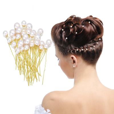 TEMPERIA (36 piezas) Accesorios para el Cabello de Perlas para Mujeres y Niñas - Pinza para el Cabello Decorativa Elegante con Perlas, Pasadores en U para Peinado de Novia - Para Bodas/Fiestas