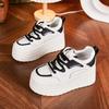 Platform White Shoes Women's 2025 Spring New Small Inner Height Increase Women's Shoes Versatile Board Shoes Sports and Leisure Shoes