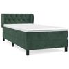 3127640 vidaXL Lit à sommier tapissier et matelas Vert foncé 80x200 cm Velours