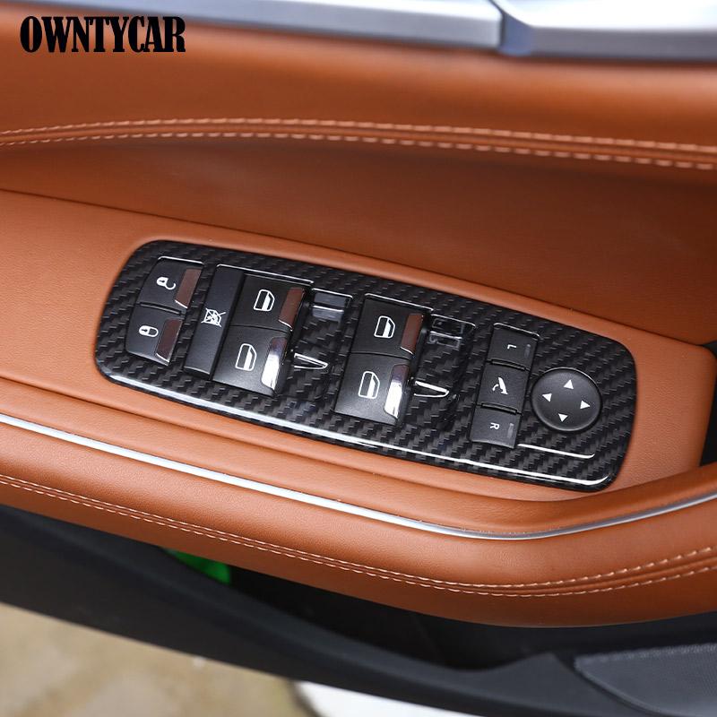 ABS Carbon Fiber For Maserati Levante 2016-2025 Car Glass Lifting Navigation Decoration Steering Wheel Button Frame Cover Trim