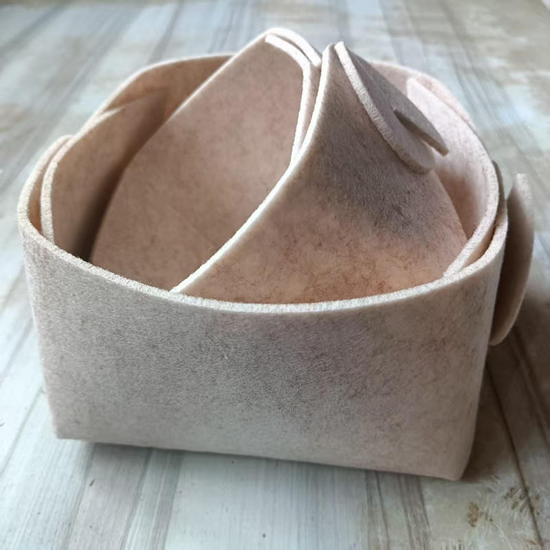 3Pcs Foldable Felt Storage Boxes Multi-Functional Home Organizer Baskets for Cosmetics, Stationery & Small Items