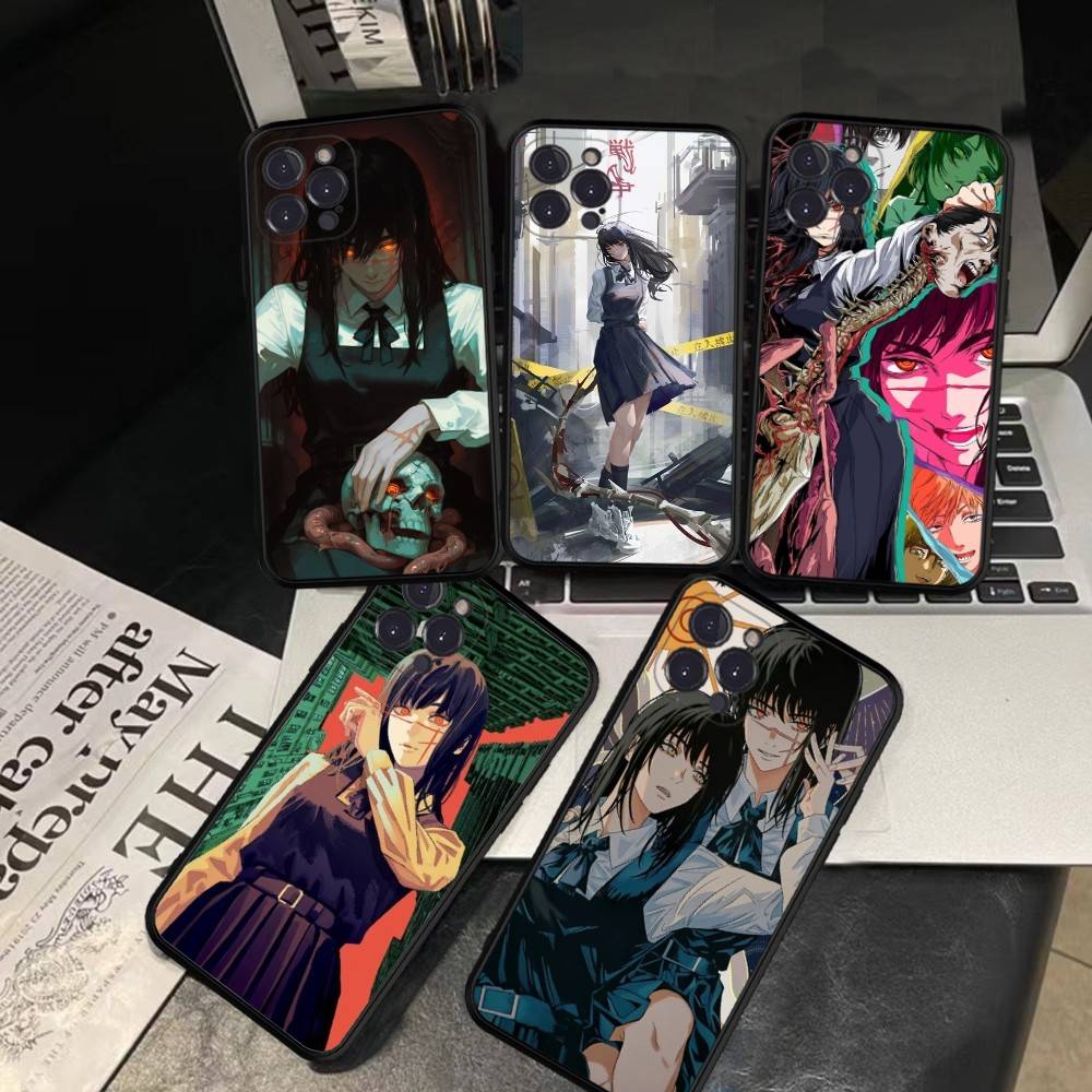 Amine Girl Mitaka Asa Chainsaw Man Phone Case For IPhone 16 15 8 7 6 6S Plus X SE XR XS 14 11 12 13 Mini Pro Max Mobile Case
