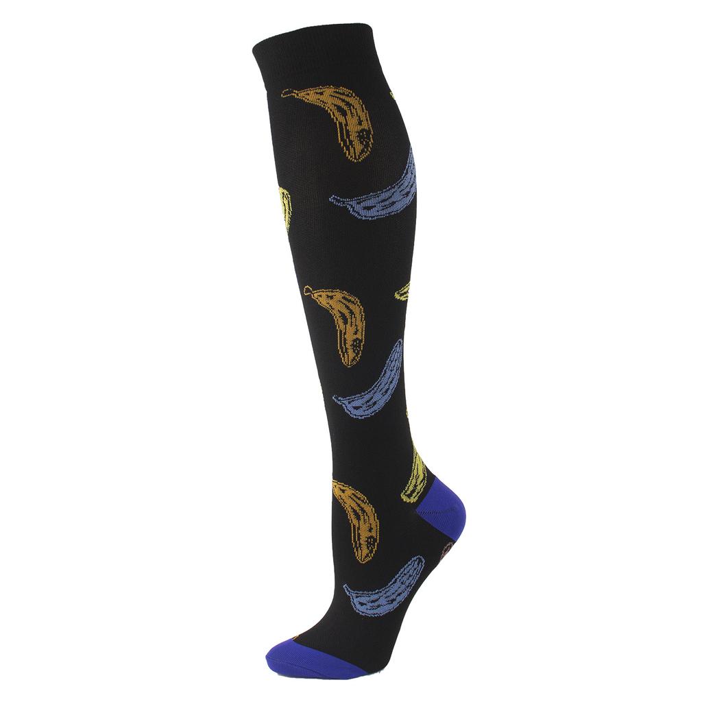 Latest Pressure Lower Limb Warmers 30 Mmhg Female Male Golfs Legging Socks Animal Fruit Prints Outdoor Athletic Running Lengthy Pressure Long Socks