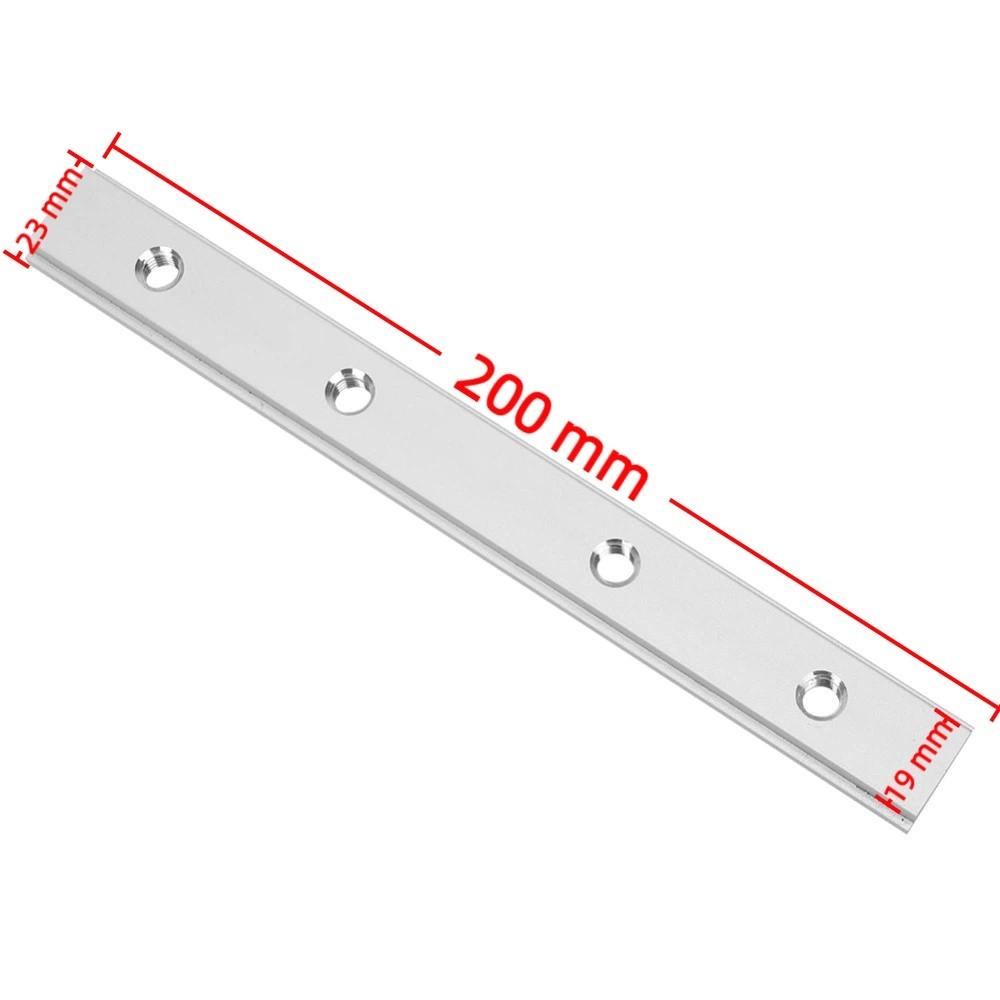 200mm Length Miter Bar Slider Aluminum Alloy M8 Threads Table Saw Gauge Rod 7.8mm Thickness T Screw Fixture Slot T-Bar Rail Slot
