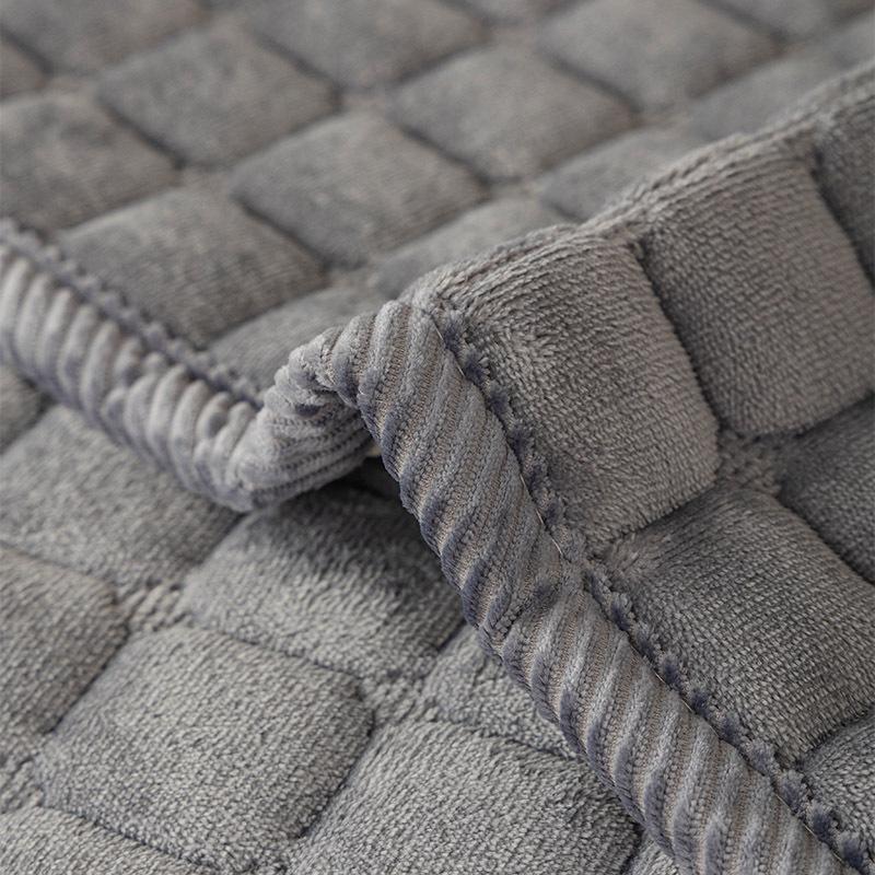 Thickened Non-slip Flannel Sofa Mat & Plush Seat Cushion for Autumn and Winter